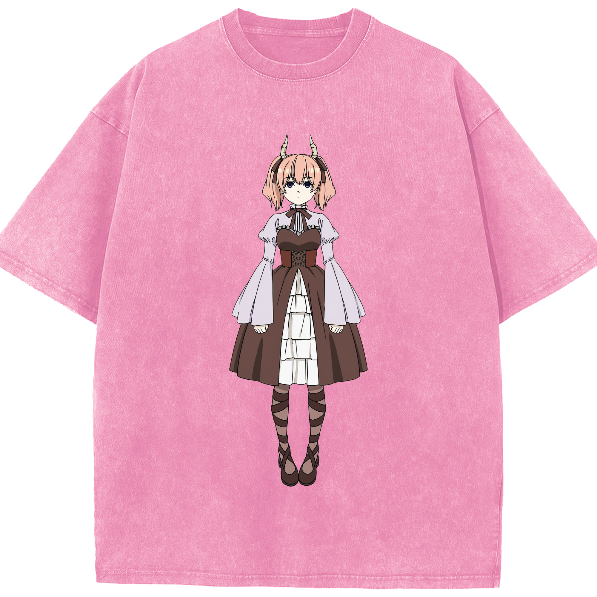 （画像用） 葬送のフリーレン Frieren 綿100% ヴィンテージ風 半袖Tシャツ（フロントプリント）